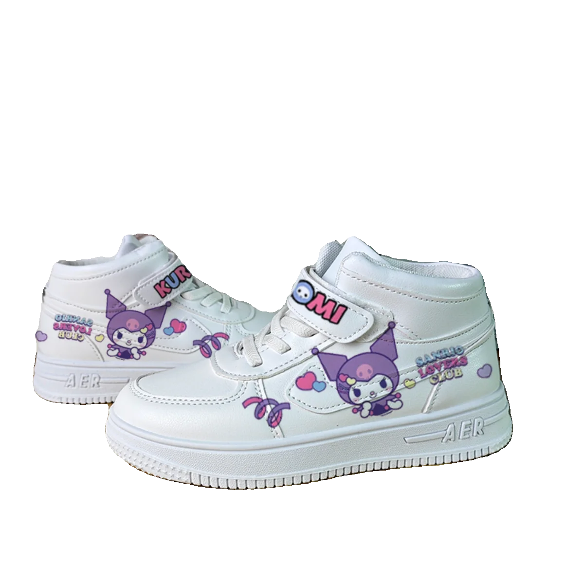 Sanrio Cartoon Kuromi White Girls\' Summer Lolita Shoes Kids Off White Shoes Student Sneakers 2024 New Boys and Girls Versatile