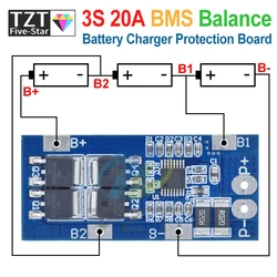 3S 20A 18650 Li-ion Lithium Battery Charger Protection Board 10.8V 11.1V 12V 12.6V Electric 15A Lipo BMS PCB PCM with balance