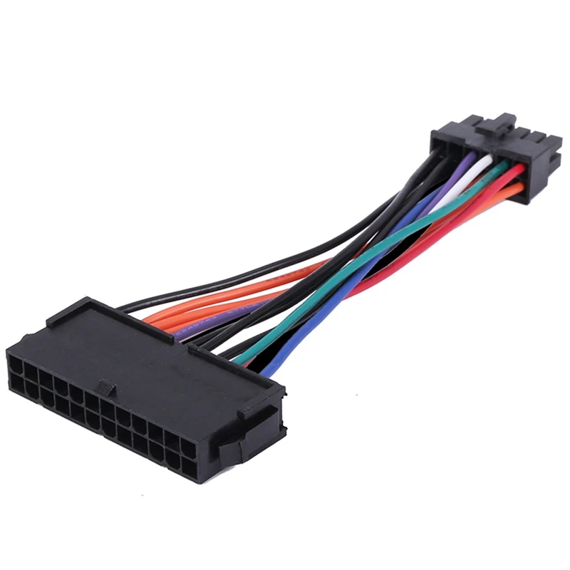 Caliente TTKK 4X PSU ATX 24Pin hembra a 12Pin macho fuente de alimentación Cable con funda 18AWG Cable para Acer Q87H3-AM Q87H3 AM placa base