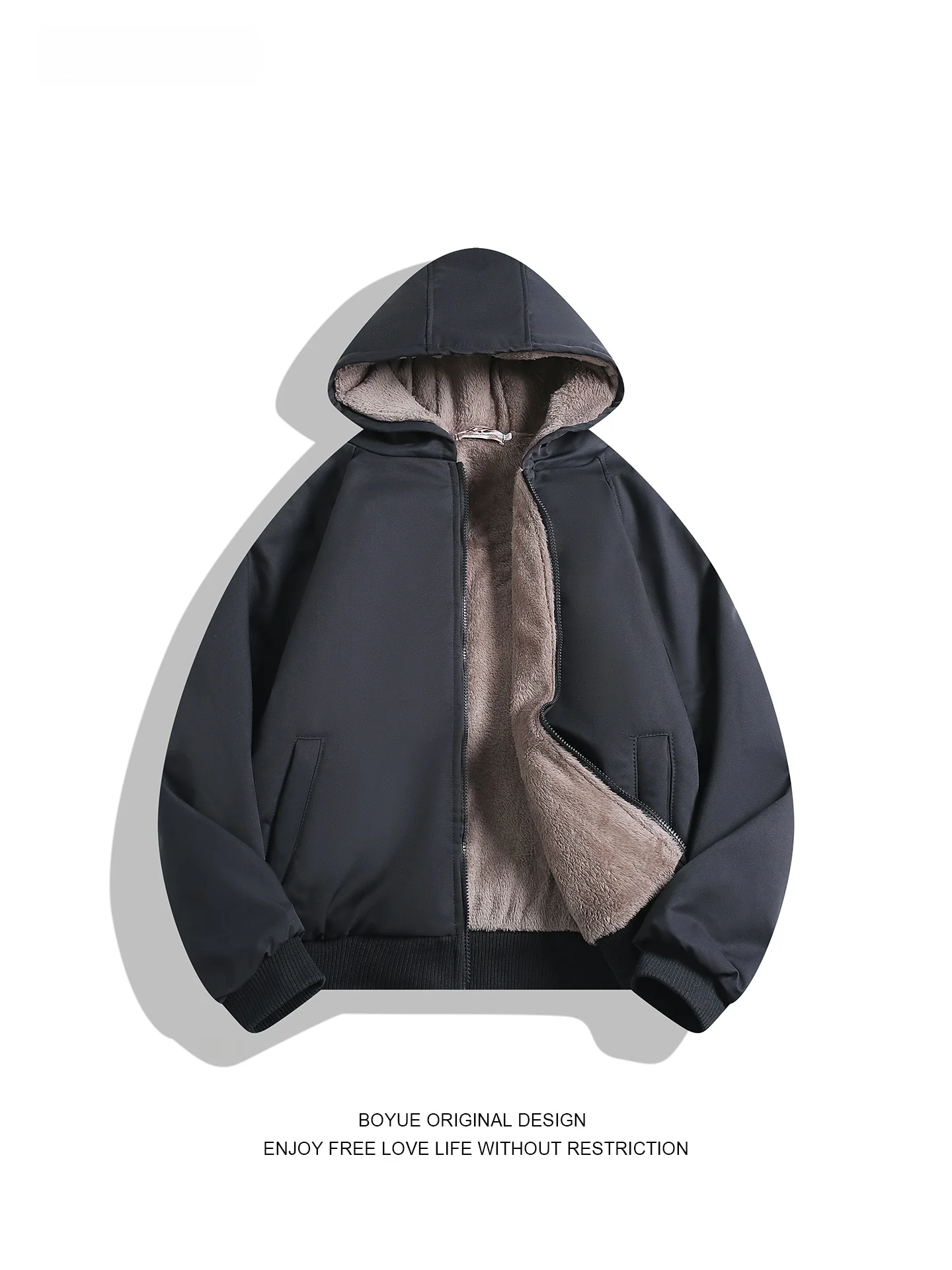 

Утепленная куртка Boyue из холщовой ткани с подкладкой из искусственного кроличьего меха, очень теплая, универсальная, хлопковая, молодежная, модная зимняя верхняя одежда