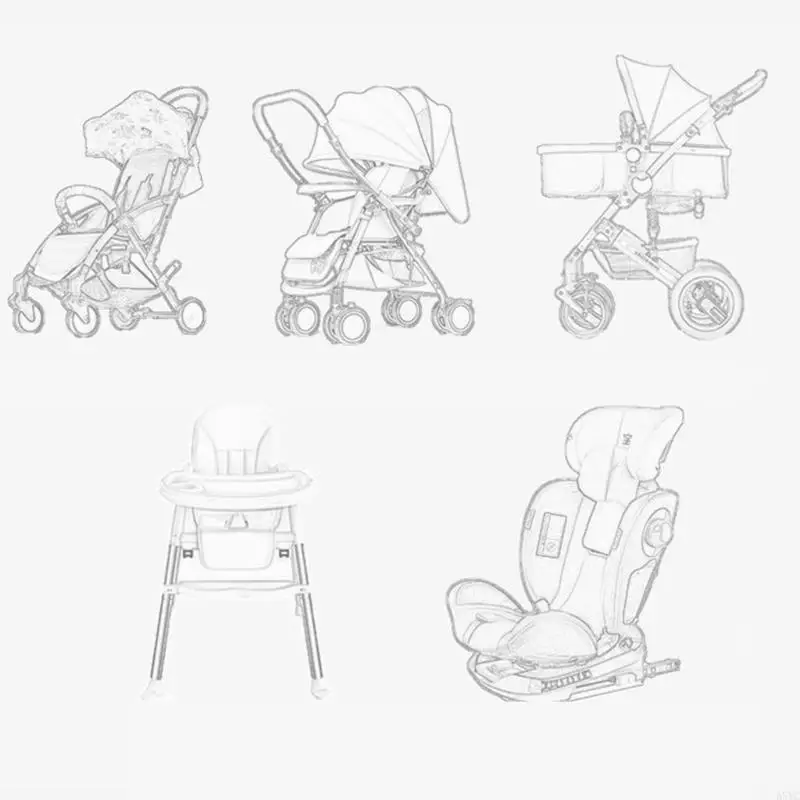 A5YC Comfortable Baby Stroller Cushion 3-Layers Thicked Chusion Pad Soft Breathable