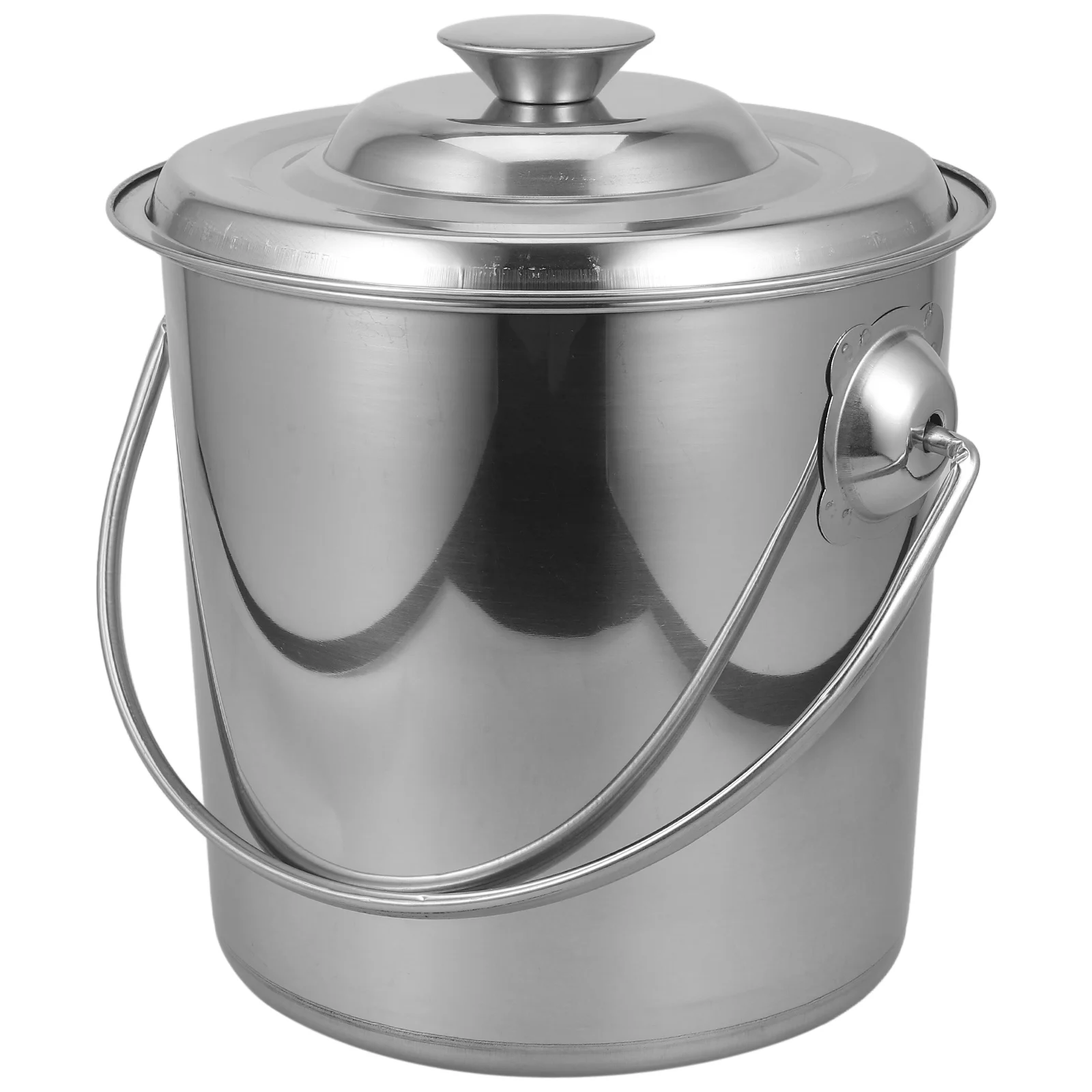 Pail Stainless Steel Bucket With Sealed Lid Kitchen Liquid Storage Milk Water Rice Dog Food Container Buckets