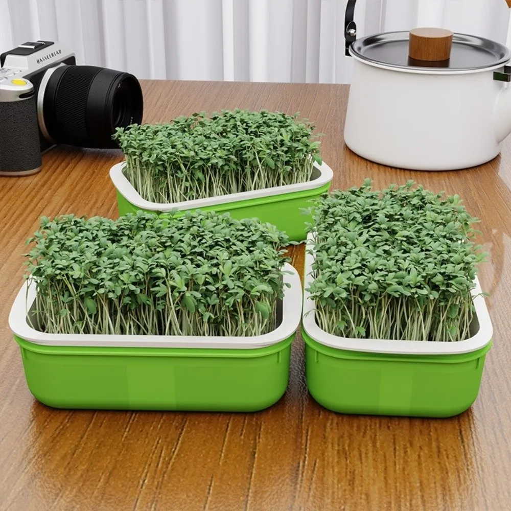 2 Bandejas de Germinación de Doble Capa, de Plástico con Alta Ventilación, Diseño de Rejilla, para Cultivo Hidropónico
