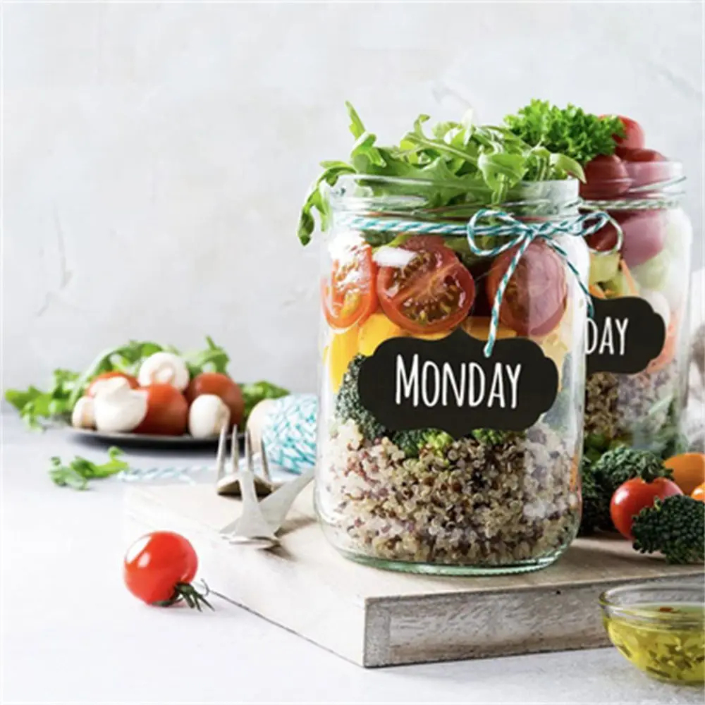 10pcs Waterproof Chalkboard Kitchen Spice Label Stickers Removable Home Jars Storage Bottles Tags Blackboard Labels Stickers