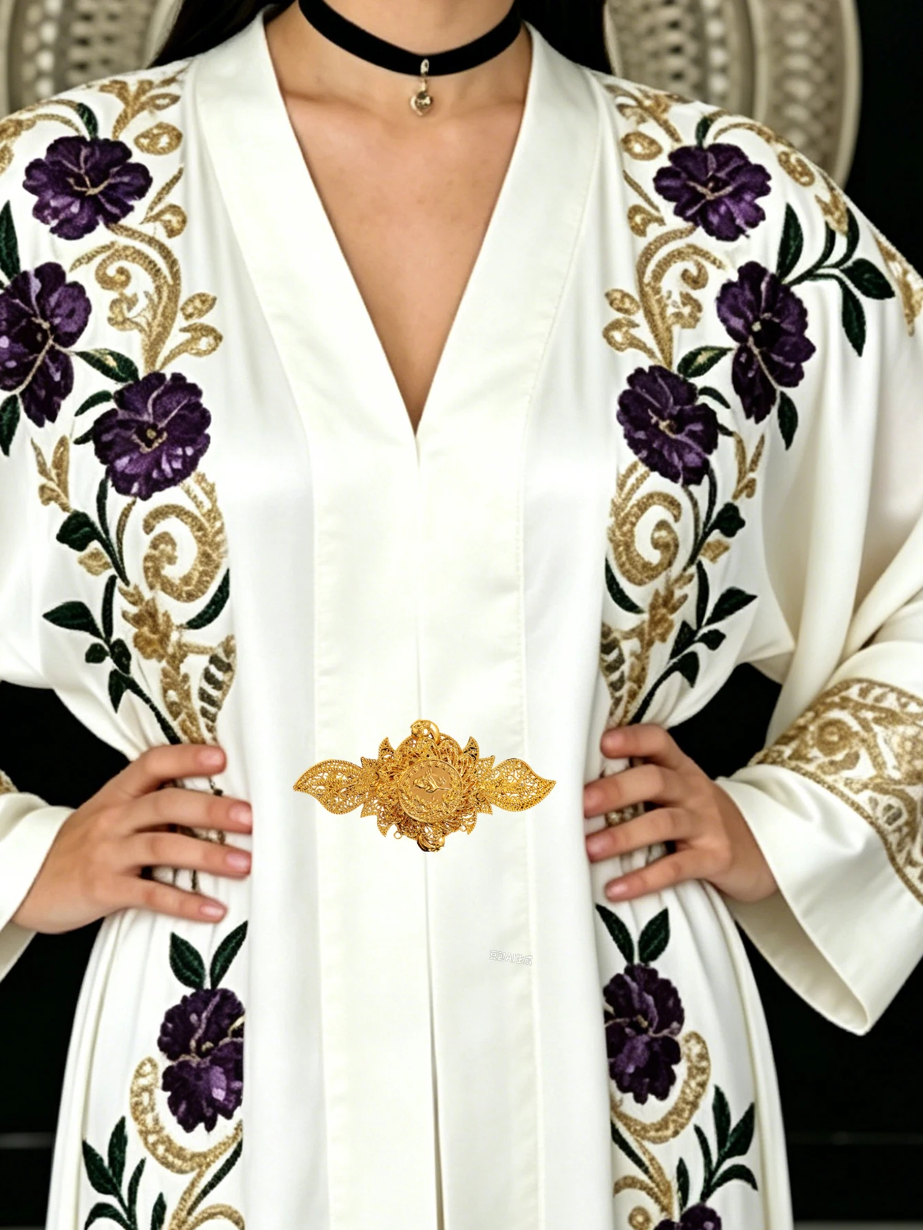 1 Piece of Vintage Court-Style Brooch for Women, a Multifunctional Accessory That Can Be Used as a Waistband or Brooch, Featuring Carved Floral Designs, Libyan-Style Jewelry for Women's Weddings