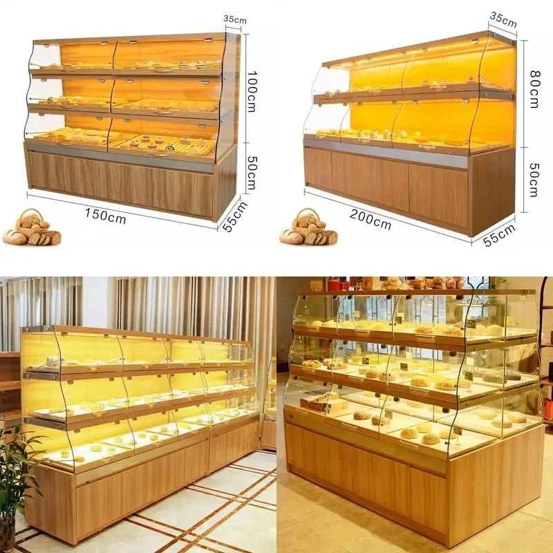 Irregular Commercial Bakery Display Case Glass Showcase for Bread Cake Dessert Retail Store Kiosk Decorative Furniture
