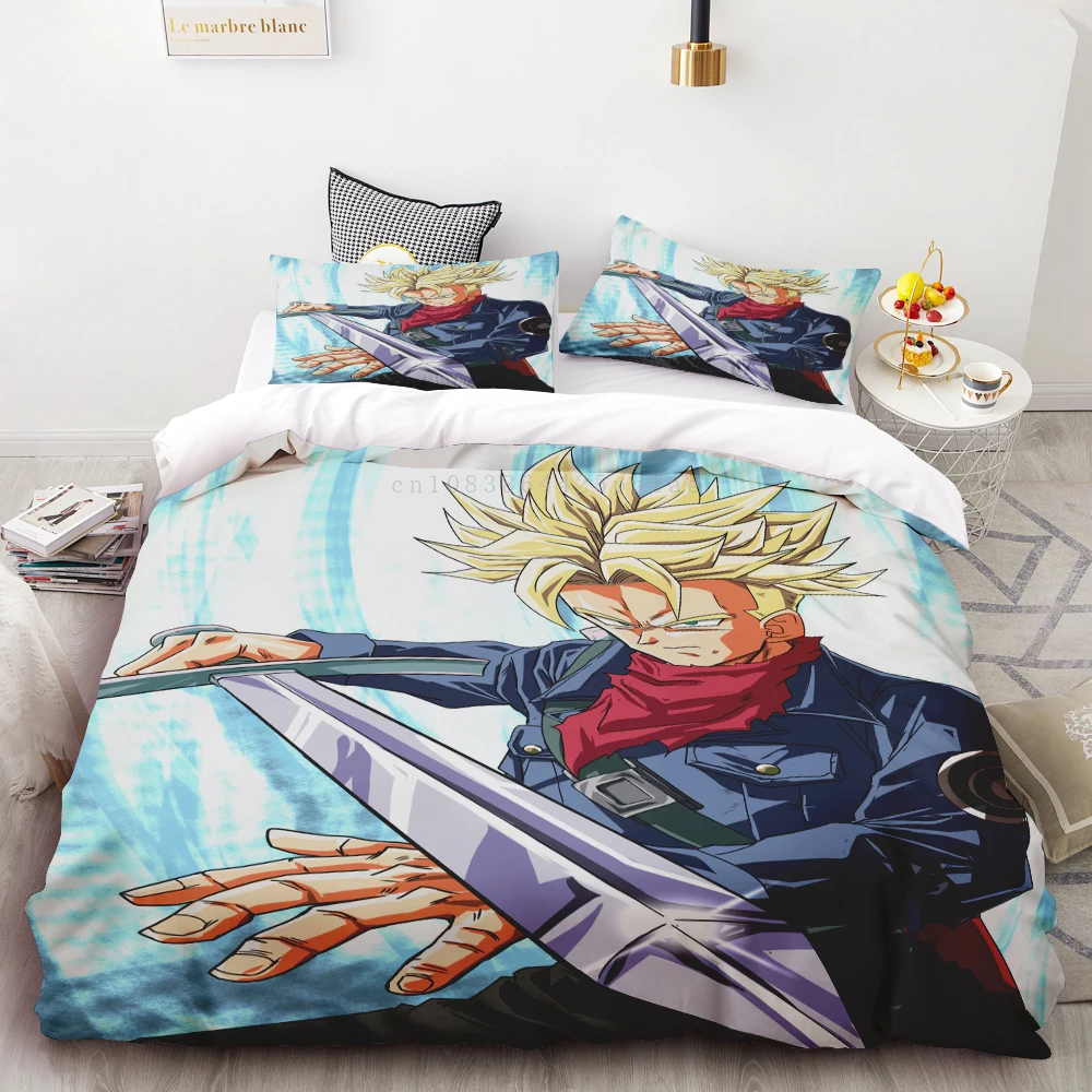 Duvet Cover Dragon Ball Bedding Set Anime Goku Comforter Bedclothes Single Twin Full Queen Size 3d Kids Adult Boys Gift