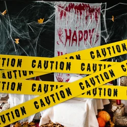 Halloween Decorations Zombie Caution Tape Do Not Enter Yellow Scary Warning Tape Roll Haunted House Halloween Party Decor Props