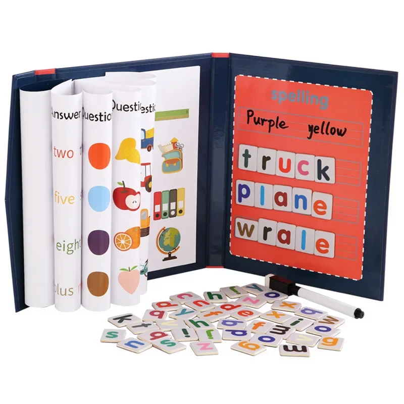  Magnetic Spelling Word Books  Montessori Game Learning Education English Writing Teaching Aids Alphabet Wooden Toys