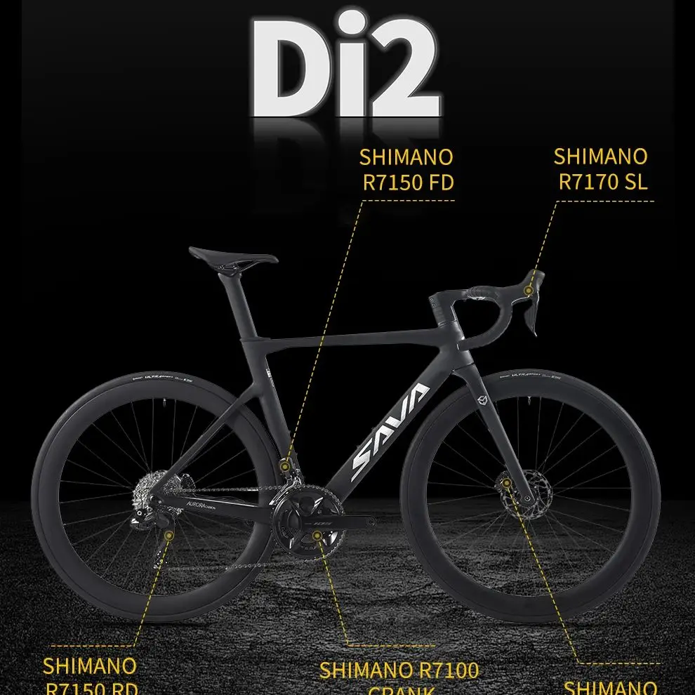 Envío desde EE. UU. Bicicleta de Carretera SAVA Aurora R7 de Fibra de Carbono Completa, Bicicleta de Competición Específica para Carreras de Carretera, Certificación Internacional CE+UCI