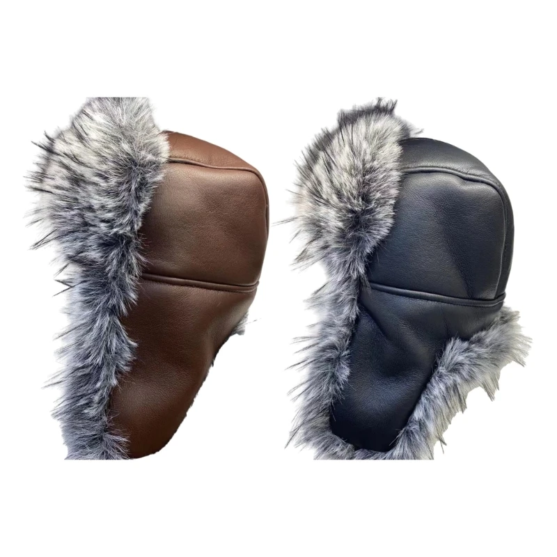 قبعة الصياد بغطاء للأذن من الفرو الصناعي، بطانة شتوية دافئة من البولي يوريثان، قبعة Ushanka للرجال والنساء
