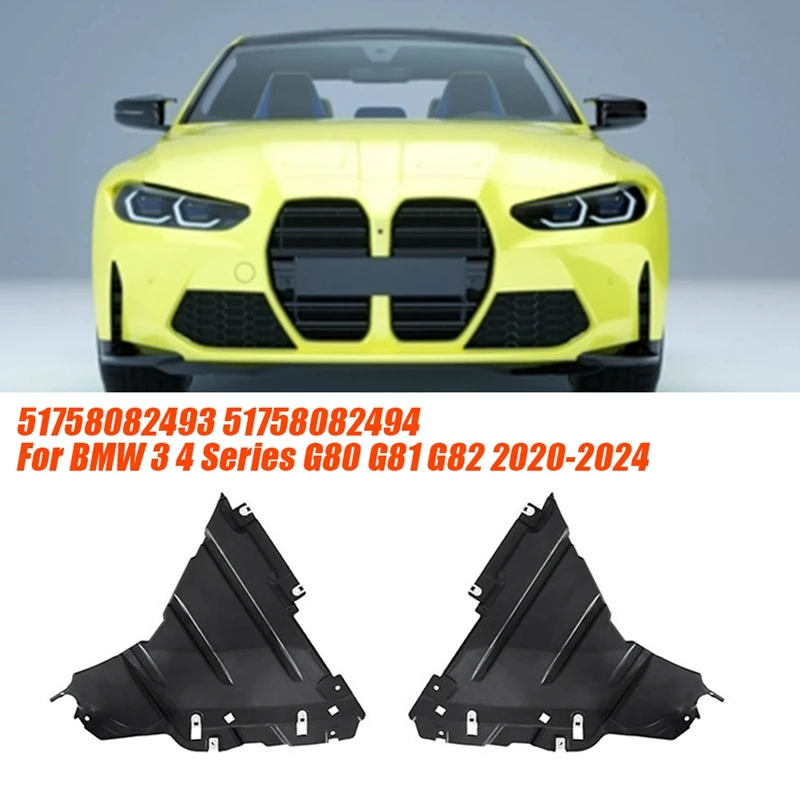 1Pair Lower Wheel Cover Plate 51758082493 8082494 For BMW 3 4 Series G80 G81 G82 2020-2024 Front Fender Liner Extension