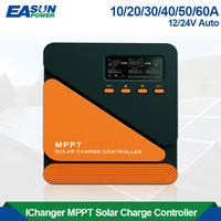 EASUN Solar Charge Controller MPPT 60A 50A 40A 30A 20A 10A Solar Panel Solar Charge Regulator 12V 24V Battery PV Input 100VOC