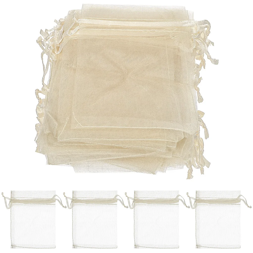 100 Stück kleine Kordelzug-Schmuckbeutel aus Organza, Mehrzweck-Geschenkbeutel, tragbare Netzbeutel für Hochzeit, Party, Gastgeschenke, Süßigkeiten-Aufbewahrung
