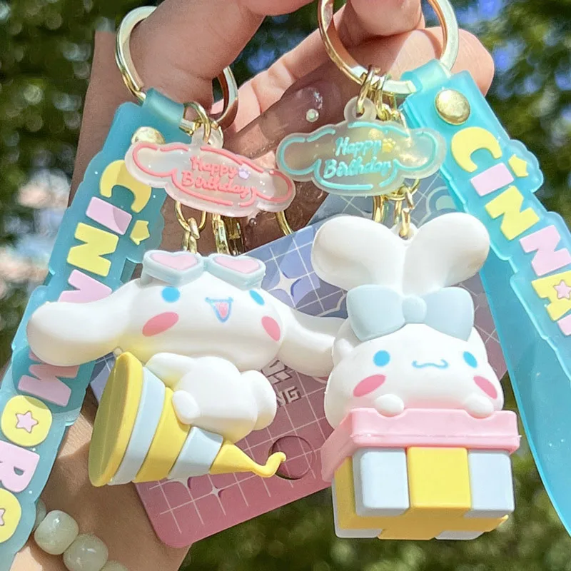 Cinnamoroll Sanrio Plush Kawaii Cartoon Cute Party Series Pvc Doll Keychain Pendant Anime Plush Toys for Girls Birthday Gift