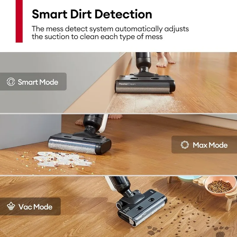 Cordless Vacuum Mop Combo, Wet Dry Vacuum Cleaner with Self-Cleaning, Long Runtime, LCD Display, Perfect for Hard Floors