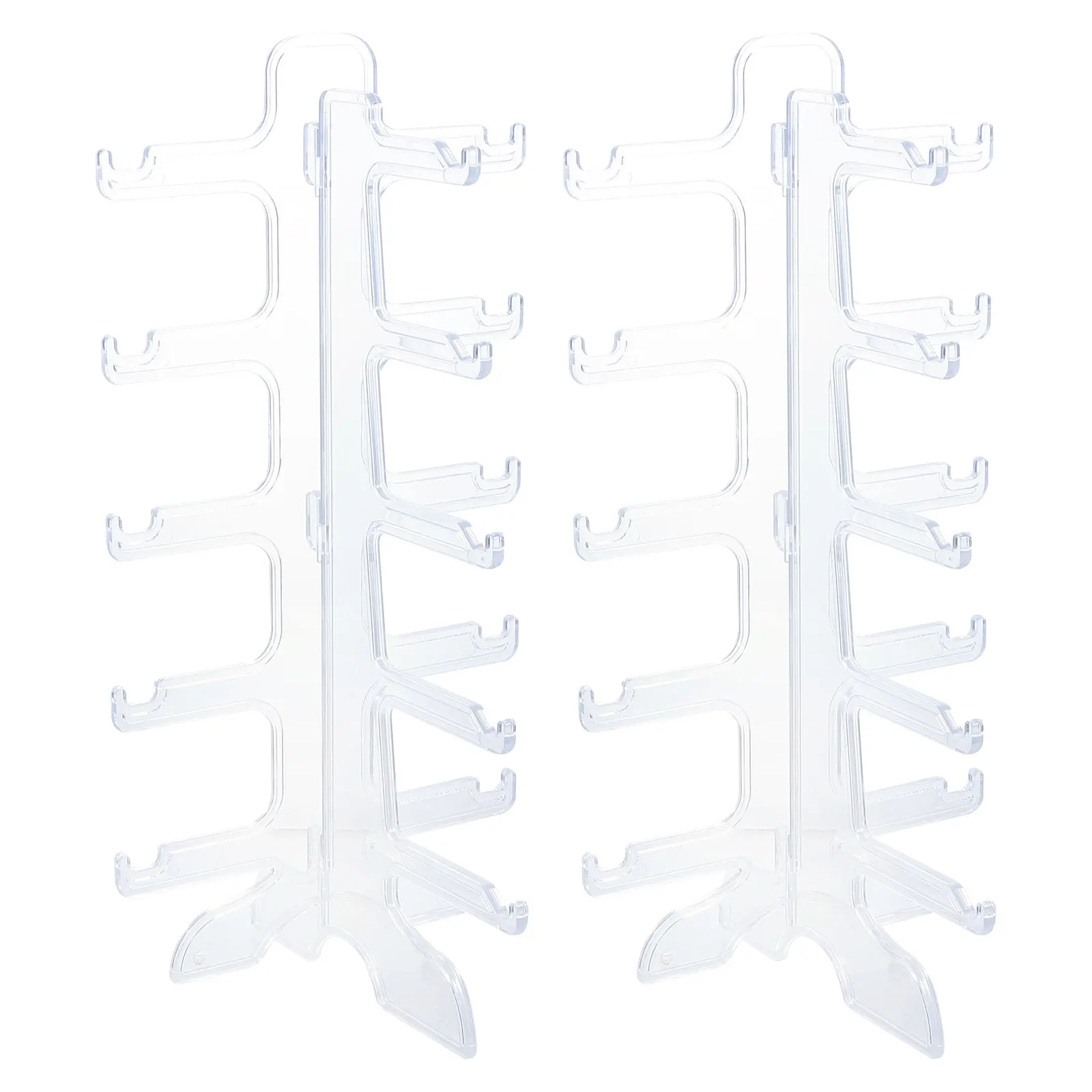 

2 Pcs Glasses Display Stand Home Use Eyewear Frame Attractive Rack Five-Layer Eyeglasses Organizer Plastic Stable Sunglasses