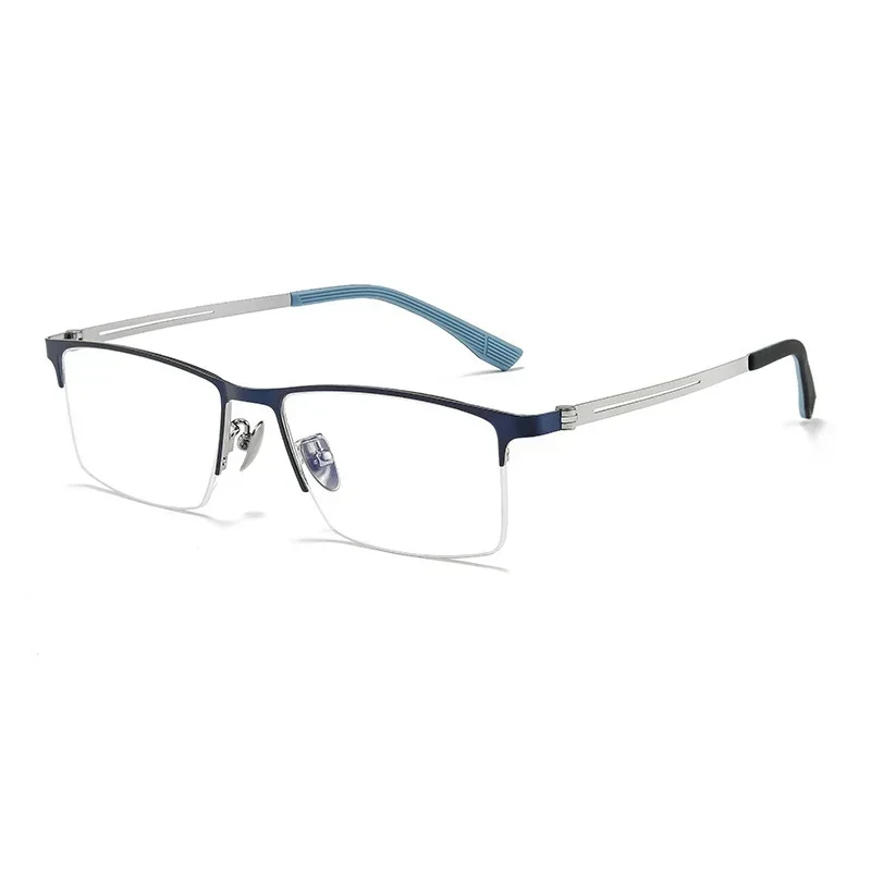 Men's Eyeglasses Frame Business Casual Optical Ollymurs Ultralight Prescription Comfort Alloy Half Frame Glasses Men 23156ZM