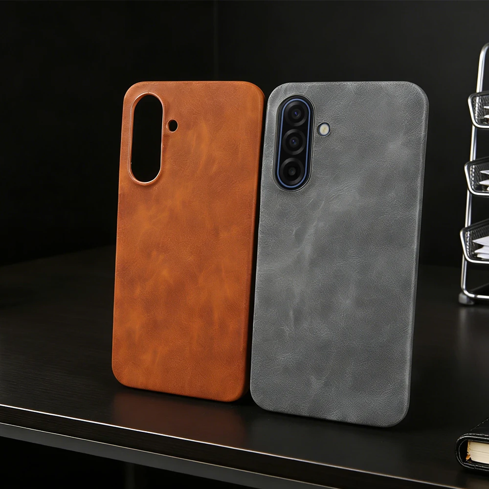 

Premium Leather Back Cover Case For Samsung Galaxy A17 F17 A16 A55 A56 A26 A15 A14 A35 A54 A72 S23 S25 FE S24 Plus Phone Case