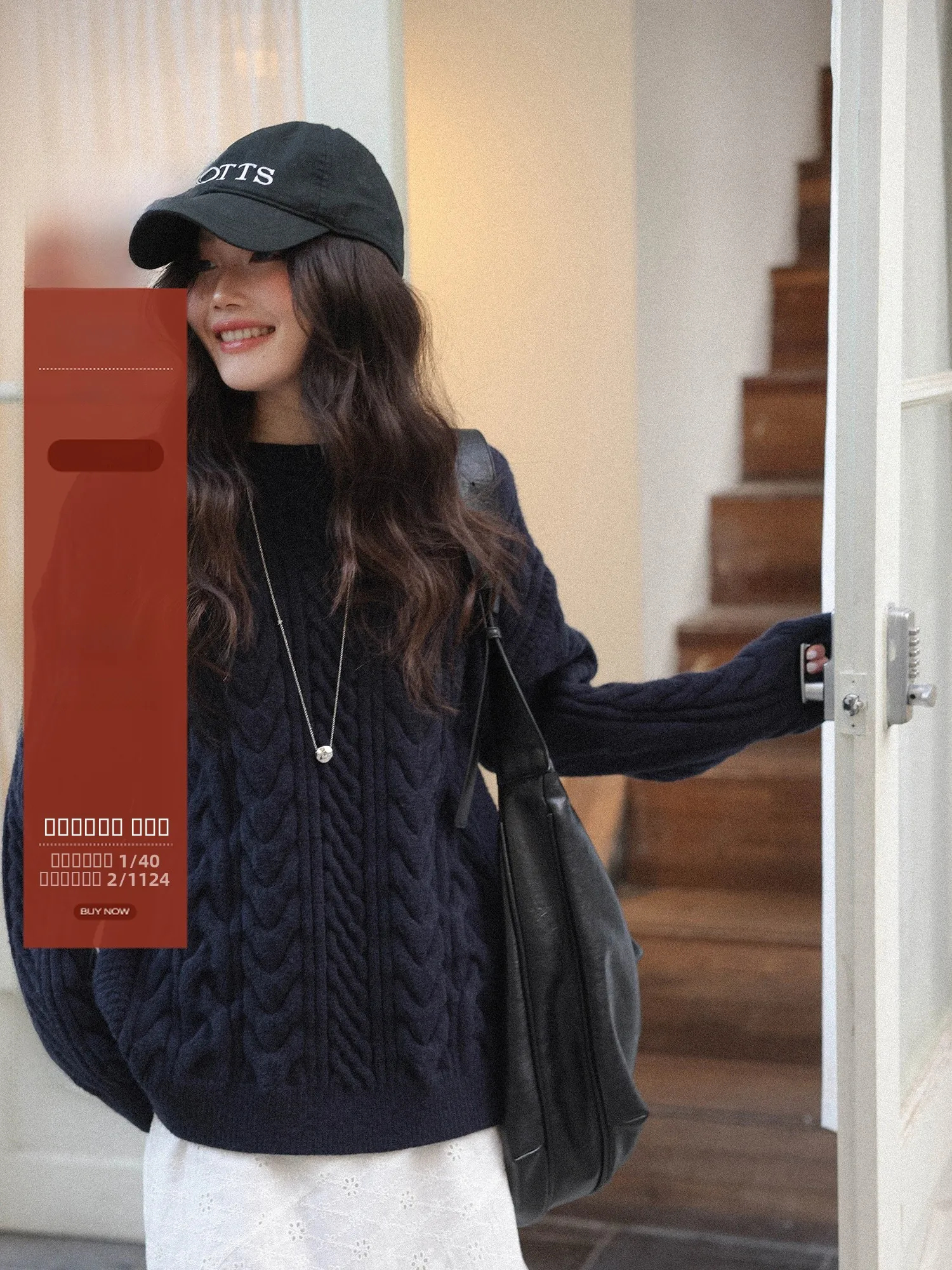 

Свободный вязаный бирюзовый женский свитер с круглым вырезом и узором «косы», комфортный, в стиле «ленивый шик», зимний, модный, эксклюзивно онлайн