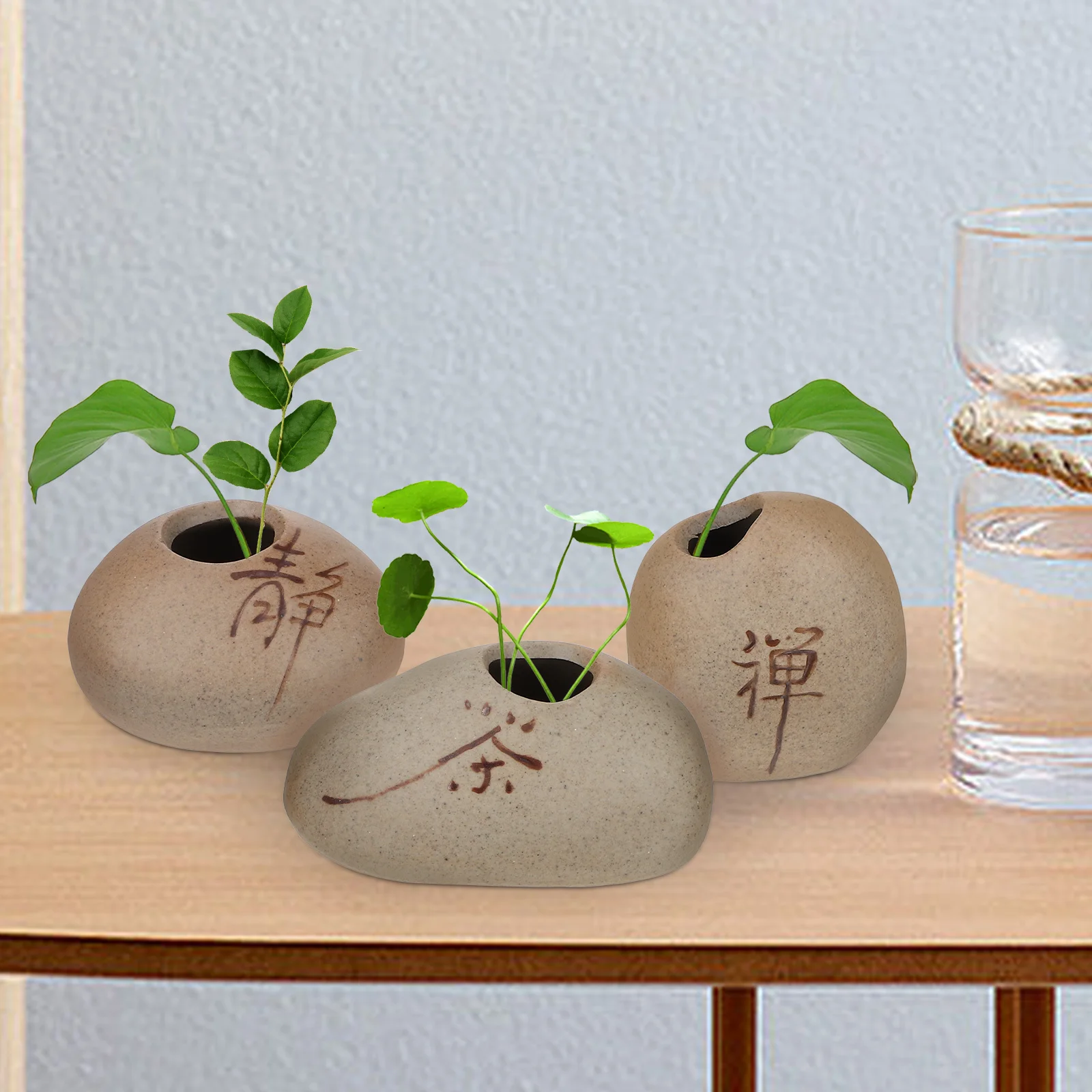 

3Pcs Ceramic Mini Vase Small Plant Vase for Home Office Decor Desktop Planter Tabletop Ornament Flower Arranging Container