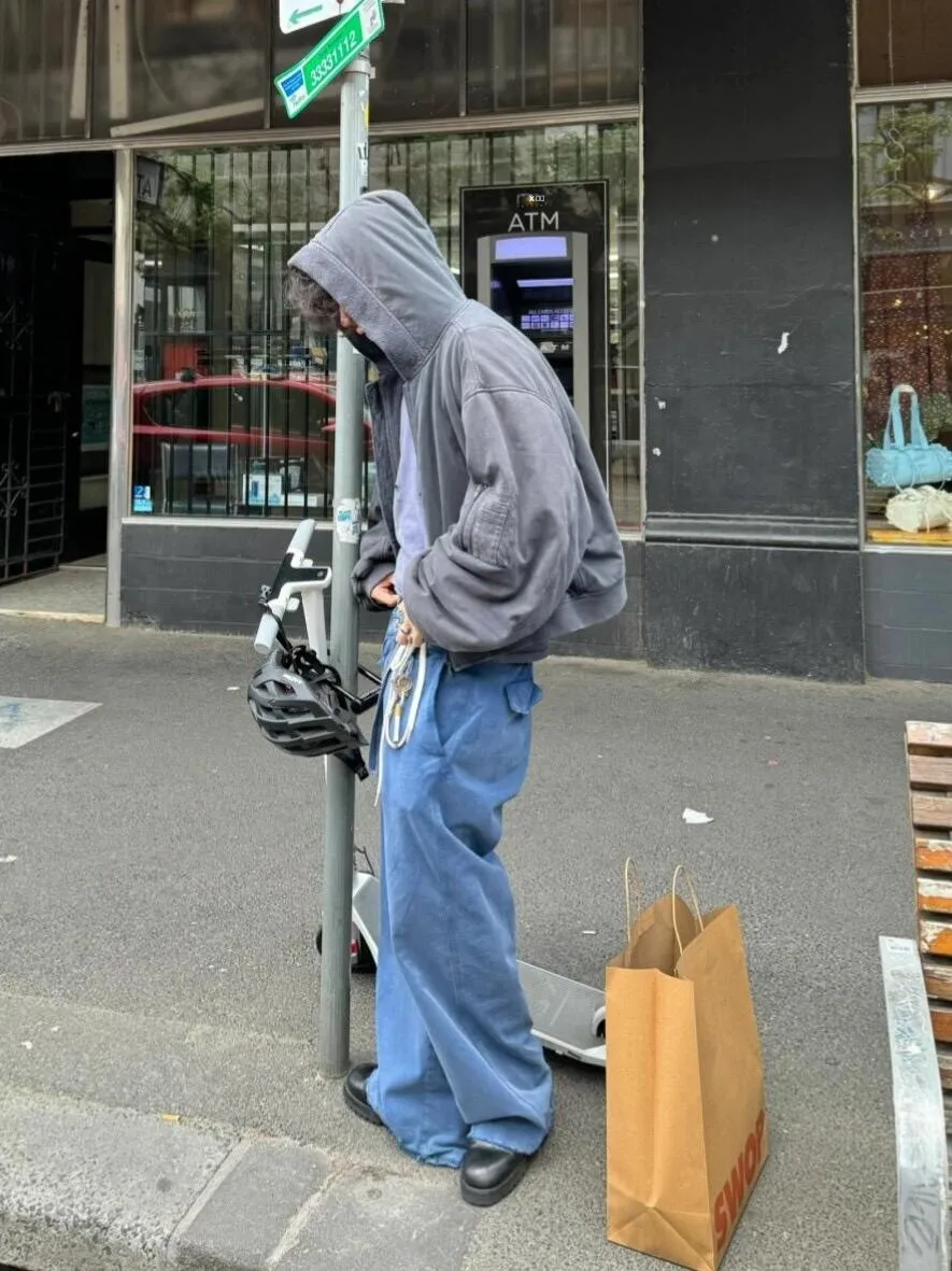 

Waed American Sle Men's Work Trousers Straight Leg Wide Leg Frayed Casual Pants Youthful Vitali Color Long Pants