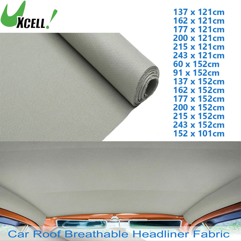 

Uxcell Automotive Mesh Headliner Fabric DIY Roof Repair Replacement Interior Trim Breathable Mesh Fabric Light/Dark Gray for Car