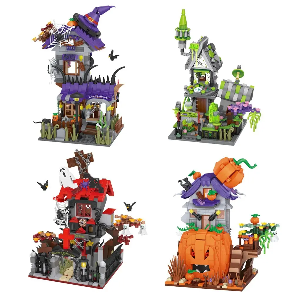 Halloween series decorative building blocks, toys and gifts, classic horror elements creative MOC model Halloween gifts for kids