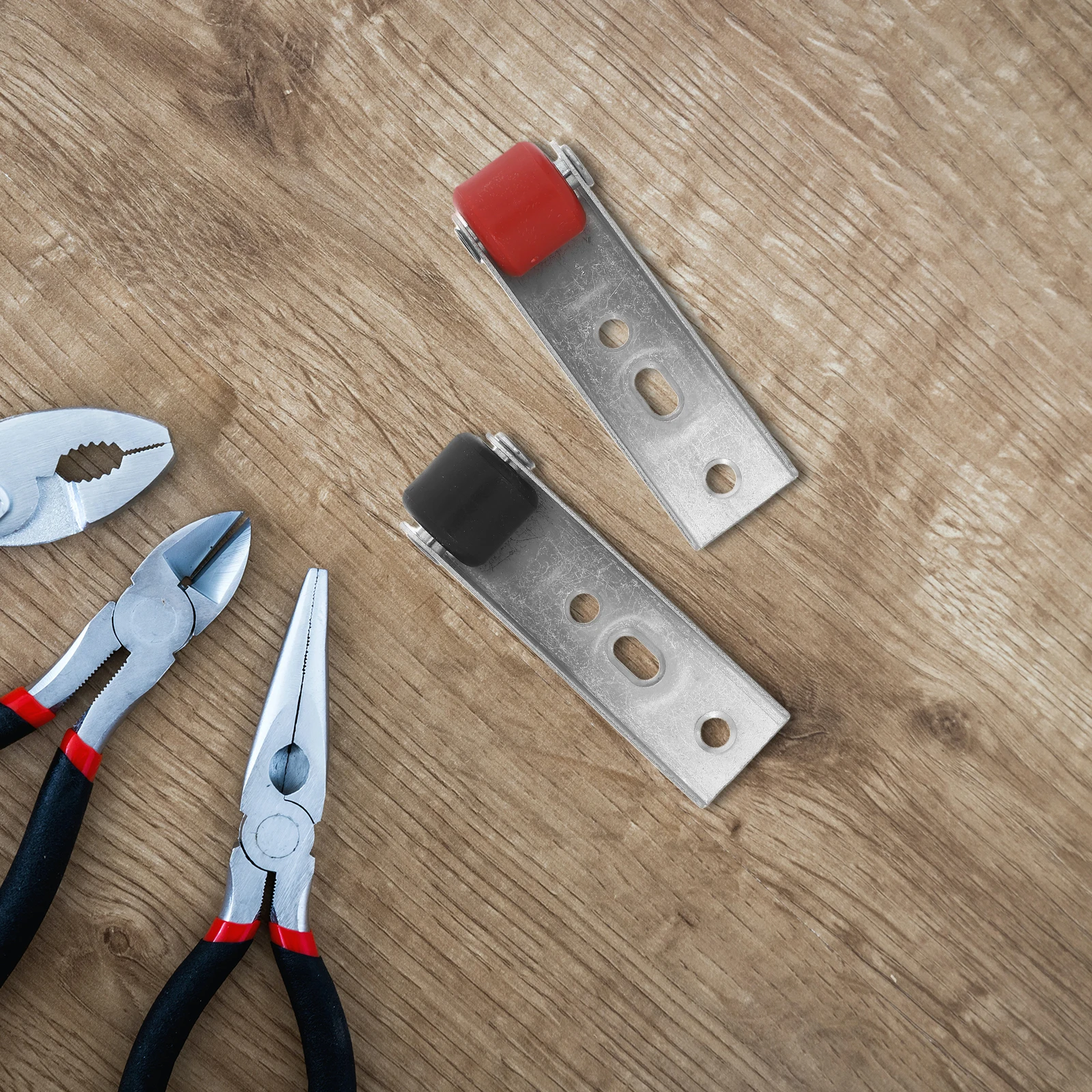 2 Pcs Wheel Vertical Support for Garden Wooden Gate Sliding Doors Barn Roller Guide Wardrobe