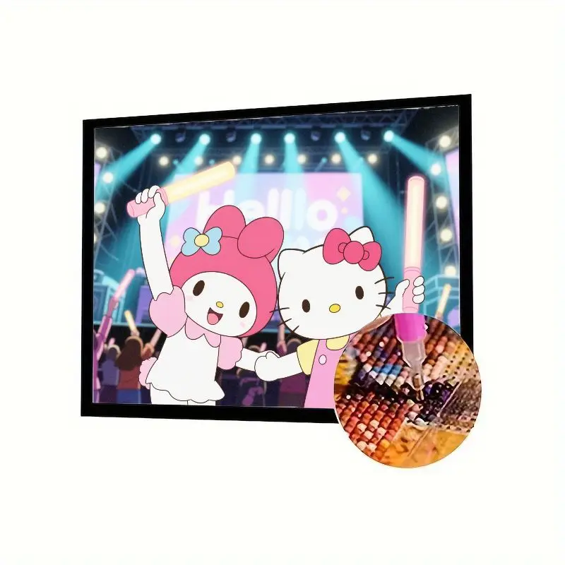 

1 шт. Hello Kitty My Melody концертная сцена 5D набор для алмазной живописи-полная дрель Sanrio персонажи мультфильмов стразы вышивка искусством