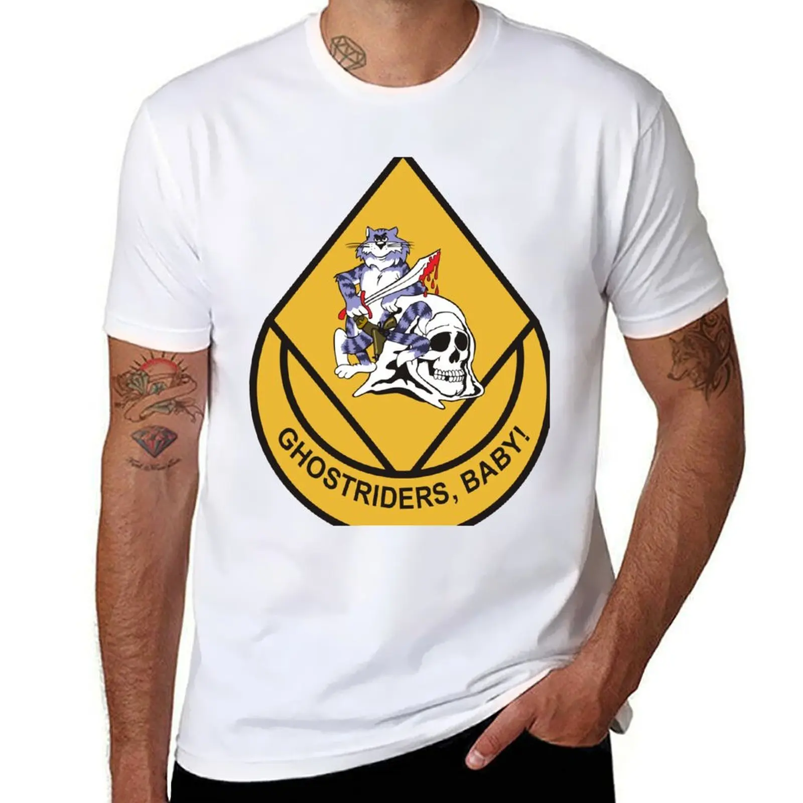 

Tomcat VF-142 Ghostriders T-Shirt t shirt men 100% cotton luxury brand t shirts cotton 100% T-Shirt