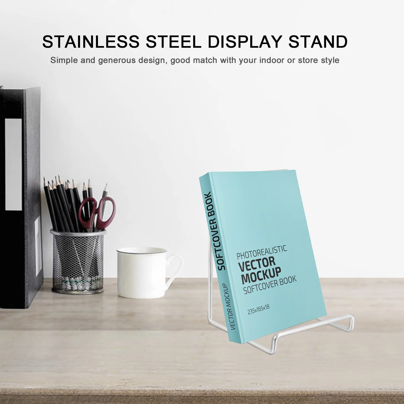 

Photo Stainless Steel Display Stand Portable Garment Rack Easel Clothes Hangers