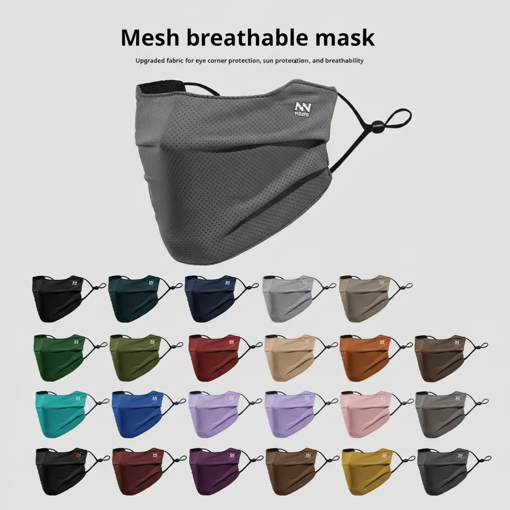 Breathable Ice Silk Face Cover UV Face Shield Washable Reusable Sun Protection Face Mask for Motorcycle Running Riding Exercise