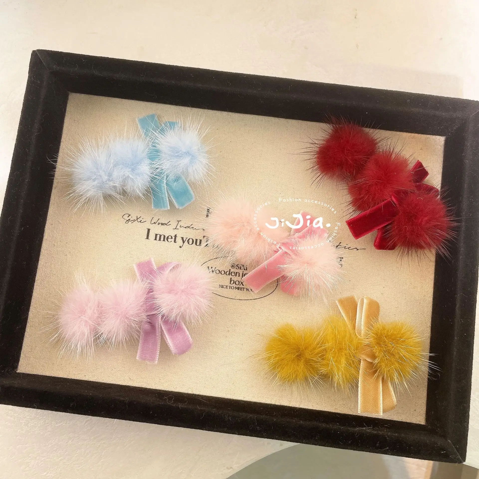 Hair Clip Plush Faux Mink Ball Elegant Duckbill Bangs Clip Kids Baby Soft Lightweight Compact Color As Shown New Year Daily
