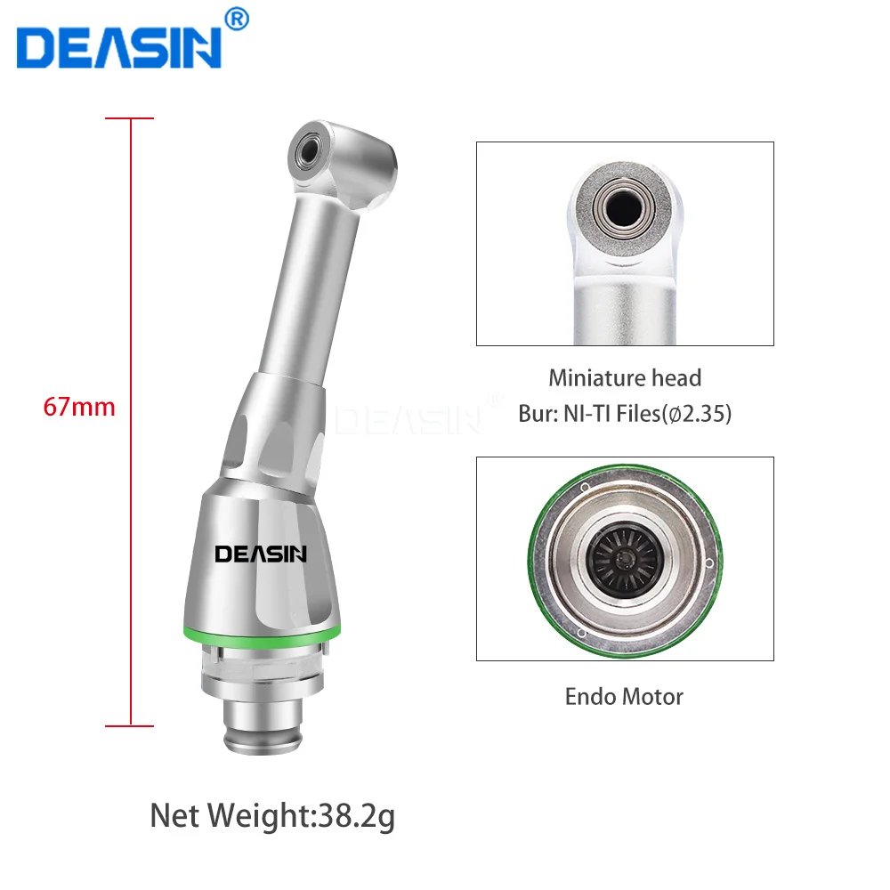 DEASIN dentystyczny Endo głowica silnika 16:1/6:1/1:1 60 ° skręt do plików ręcznych/silnika kompatybilny z oryginalnym uzębieniem dłoni
