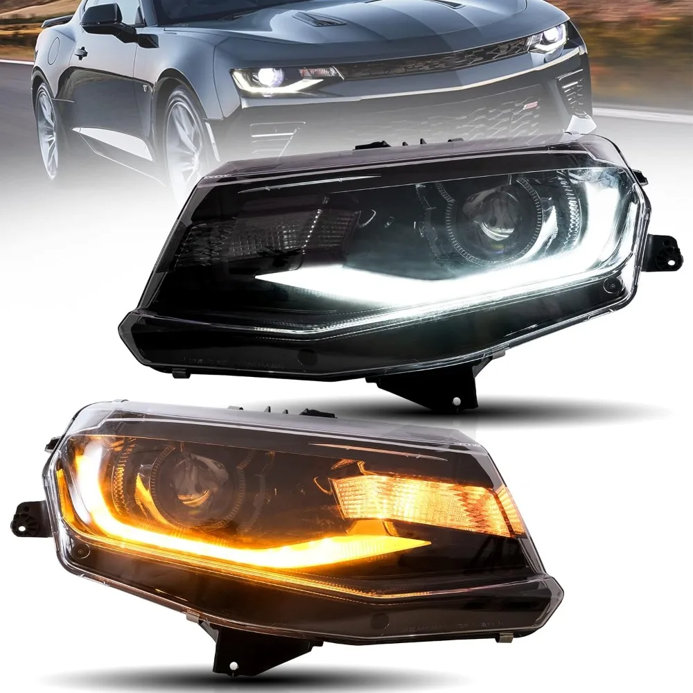 Headlights Assembly Welcome/Dynamic DRL, Sequential Turn Signal, Plug-and-play, Dual Beam Lens