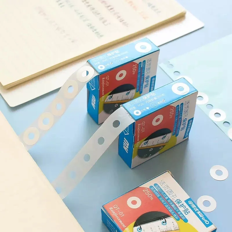 250pcs Loose Leaf Hole Stickers Reinforcement Labels Planner Stickers Self Adhesive Punch Hole Protector Korean Stationery