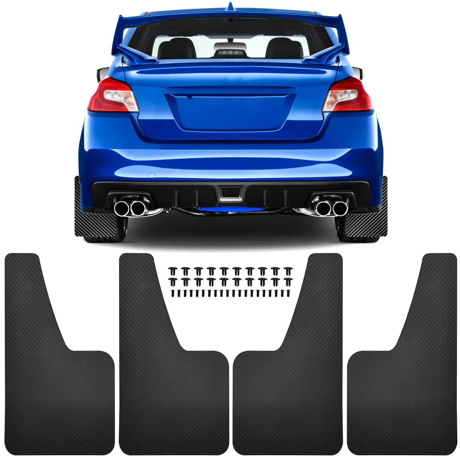 

NEW Carbon Fiber effect Front Rear Set Universal Mud Flaps Splash Guards Mudguards Mudflaps Car Auto Van SUV Pickup Accessories