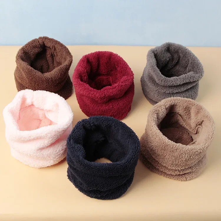 Scarf Warm Neck Cover for Boys and Girls Scarf  Winter Baby Clothing Children\'s Winter Solid Color Fleece