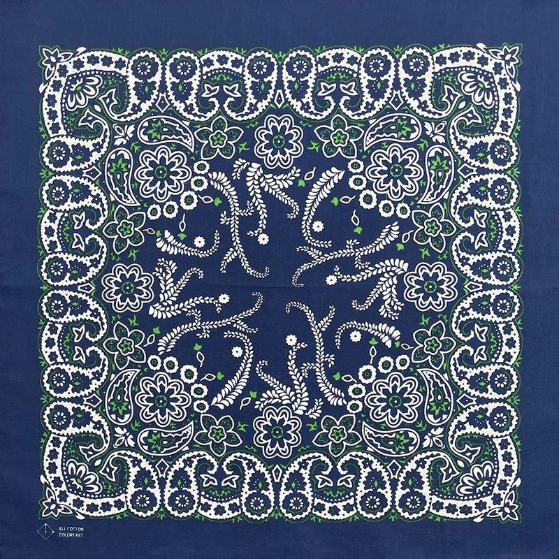 New Design High Quality Hip Hop Amoeba Cashew Cotton Square Bandana Scarf Headband Black Paisley Gifts For Men/Boys/Girls