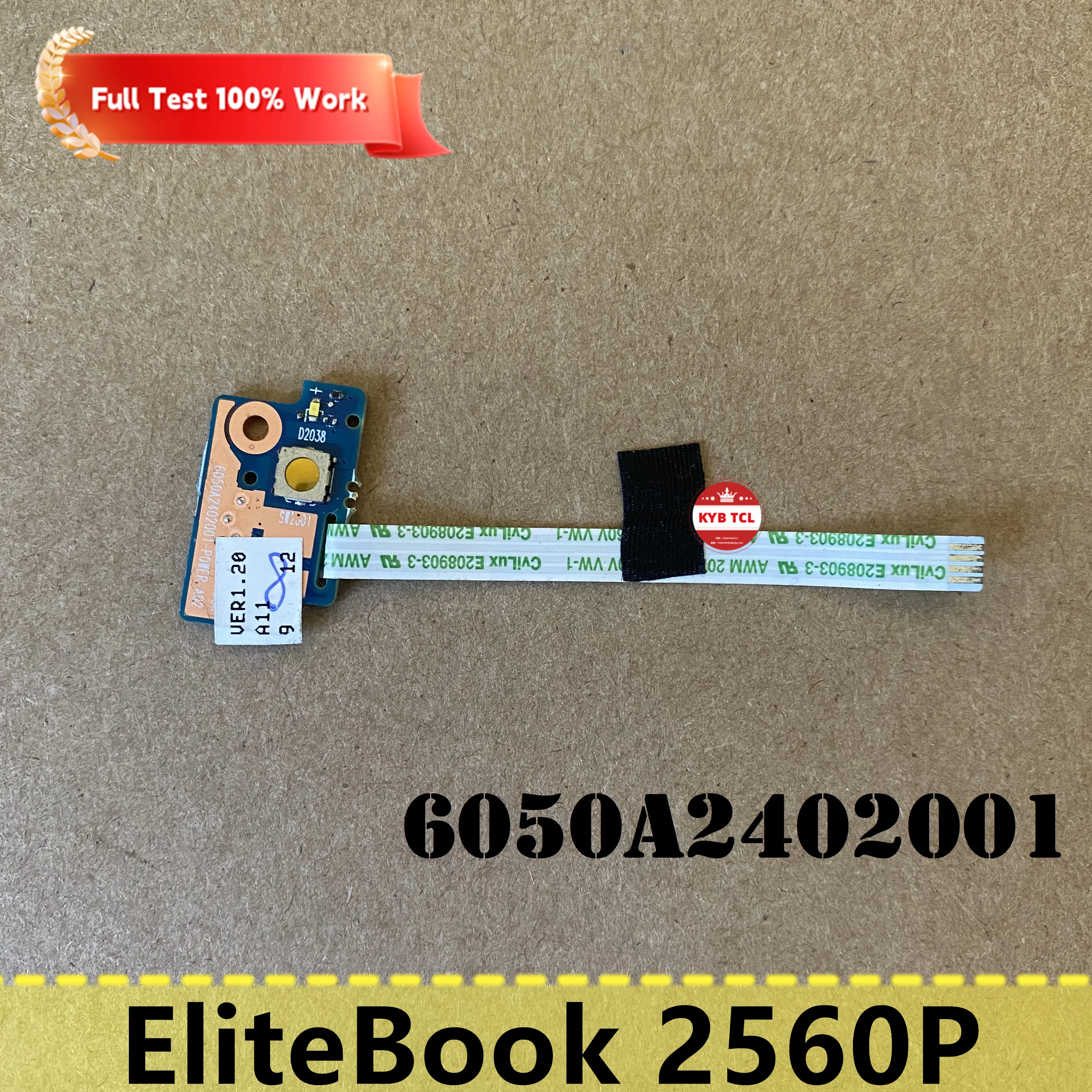 For HP EliteBook 2560P Power Button Board & Cable Or Button Switch Board 6050A2402001 6050A2402201 Moduł Czytnik Smart Card