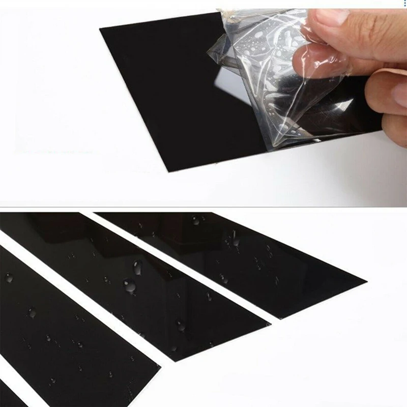 6-teiliges Set Auto-Säulenleisten Fenster-Türverkleidungen Abdeckungen Hochglanz-Klavierlack Schwarz für Porsche Macan 2014-2022 Auto-Außenbereich – Detail 6