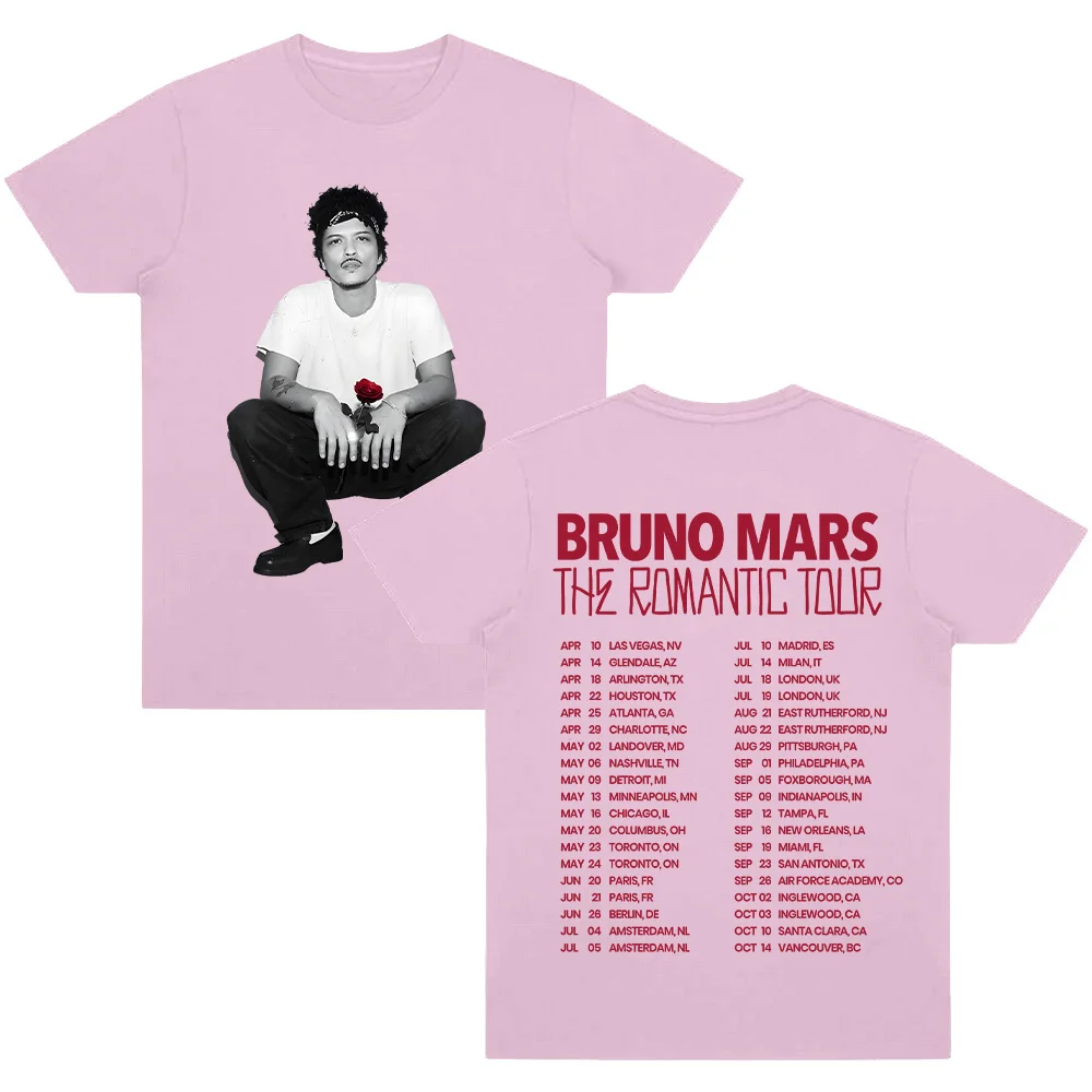 Bruno Mars The Romantic Tour T-shirt High Quality Graphic Cotton