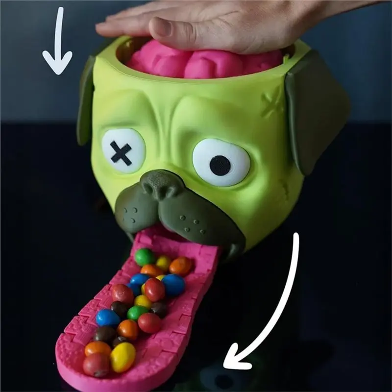 Zombie Pug Candy Dispenser - Spooky Party Candy Machine Gift