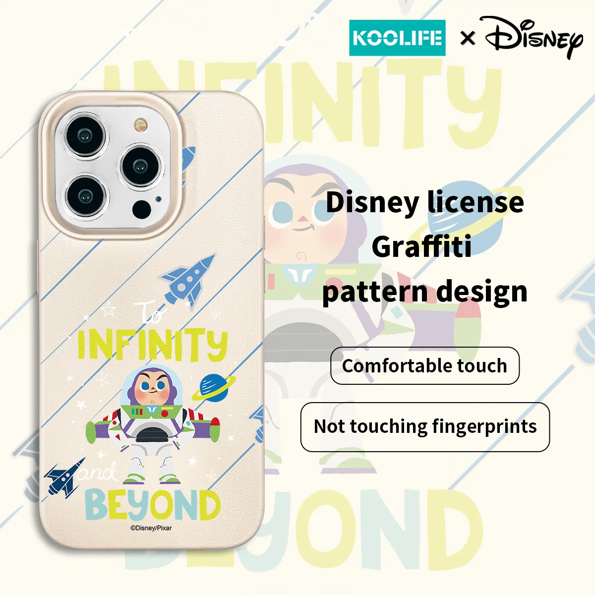 Koolife Buzz Lightyear Disney Genuine Authorized Soft Tpu Leather Phone Case Anti-Fall Protection for iPhone 11 12 13 14 15 16 P