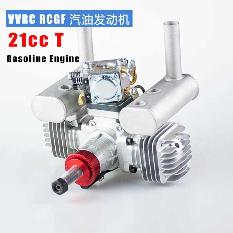 RCGF 21cc T Twin Gas Engine, Walbro Carburetor New Model for Scale RC Aircraft