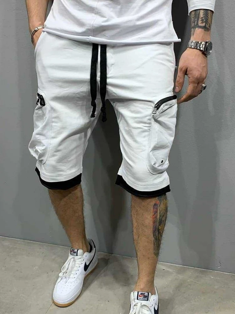 Fashionable Casual Sporty Five-Quarter Length Shorts Breathable Cotton Knitted Knick Knack for Young Men in Summer