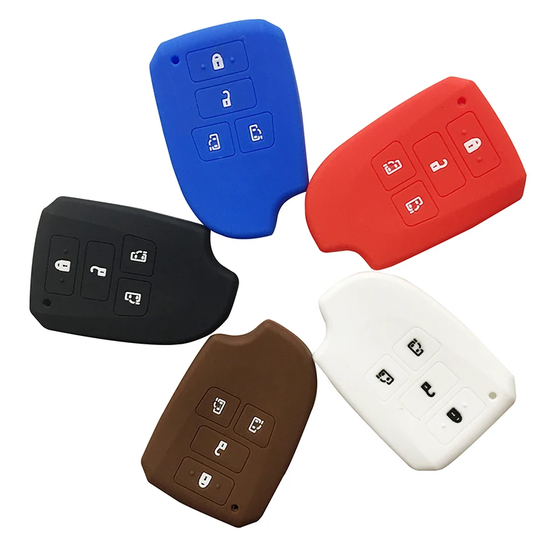Key Cover Cap for Toyota Camry Sienta / Vellfire / Alphard RAV4 HIACE TRD Highlander MPV Spade Case Keychain Alarm Car Silicone
