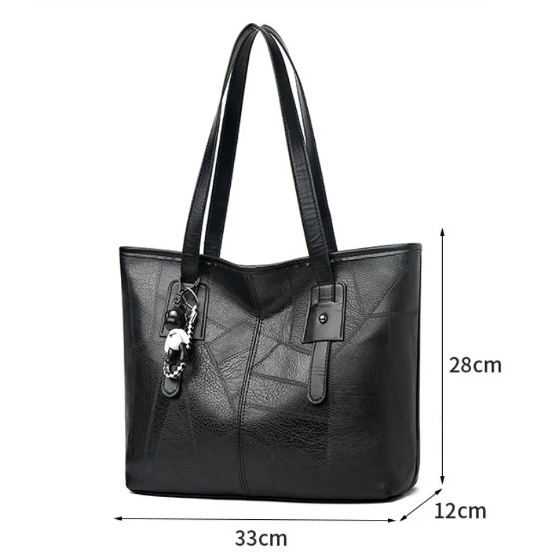 Korean Version Trendy Women\'s 2024 New Large Capacity Tote Bag with Horizontal Square Zipper Single Shoulder Handbag