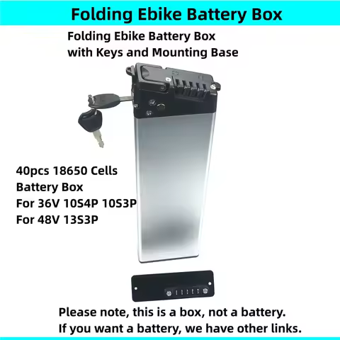 Folding E-bike Battery Box 40 39 pcs 18650 Cells Battery Case Foldable Ebike Battery Box for 36v 48v Folding Bike Battery box